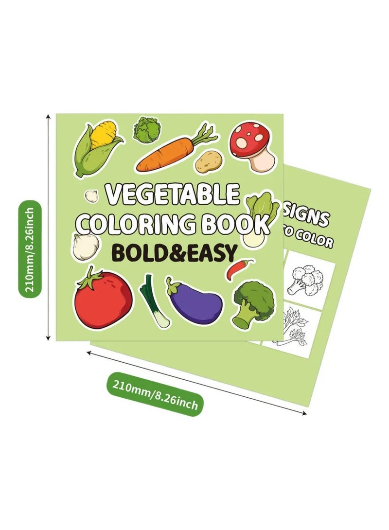 Capstro Bold & Easy Coloring Book for Kids – Cute, Simple Designs for Relaxing Creative Play | Large Illustration Art Book for Children – Cute Vegetable Theme - Image 5